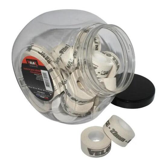 Barattolo da 30 rotoli di nastro adesivo per cerchi Velox 22 mm