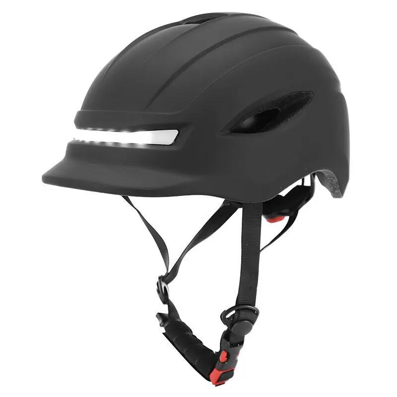 Casque vélo avec clignotant + commande au cintre reglage molette P2R Urbain/City 3/7