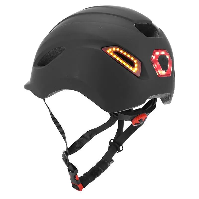 Casque vélo avec clignotant + commande au cintre reglage molette P2R Urbain/City 5/7