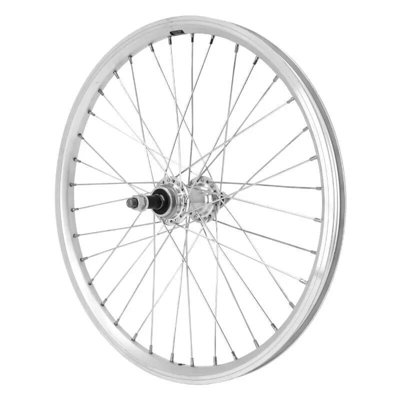 Roue arrière alu double paroi moyeu alu axe plein roue libre (avec écrou 10x100) 2/4