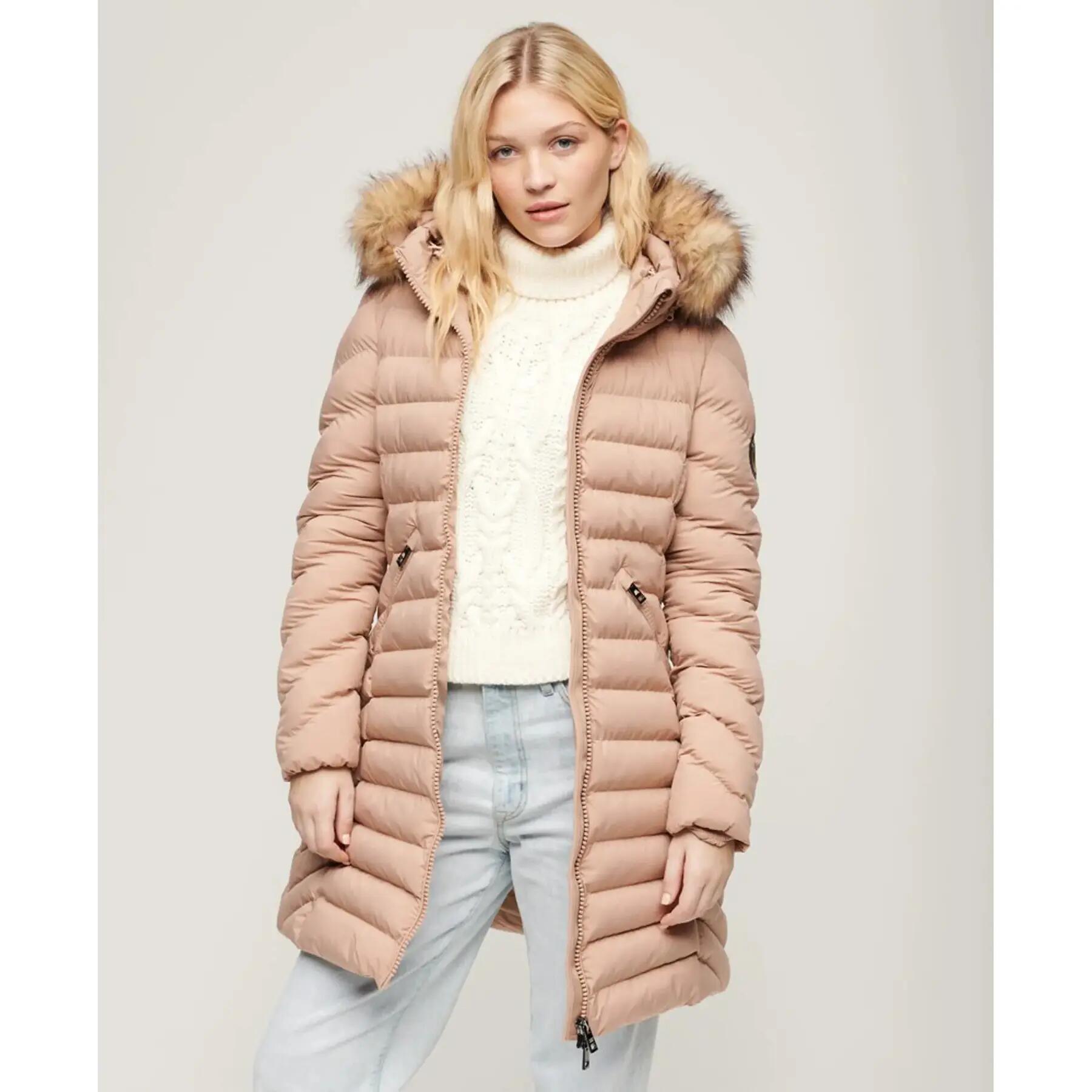 Doudoune mid femme Superdry Fuji Faux Fur 2/7