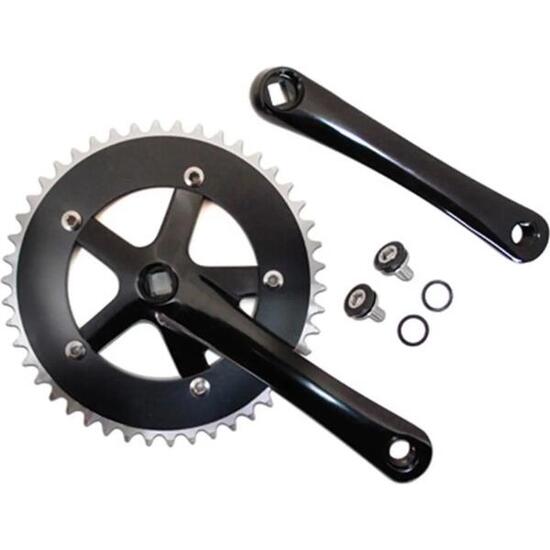 Pedalset Straße Alu Plateau P2R Fixie 3.30 165 mm 46D. D130 mm (Singlespeed)