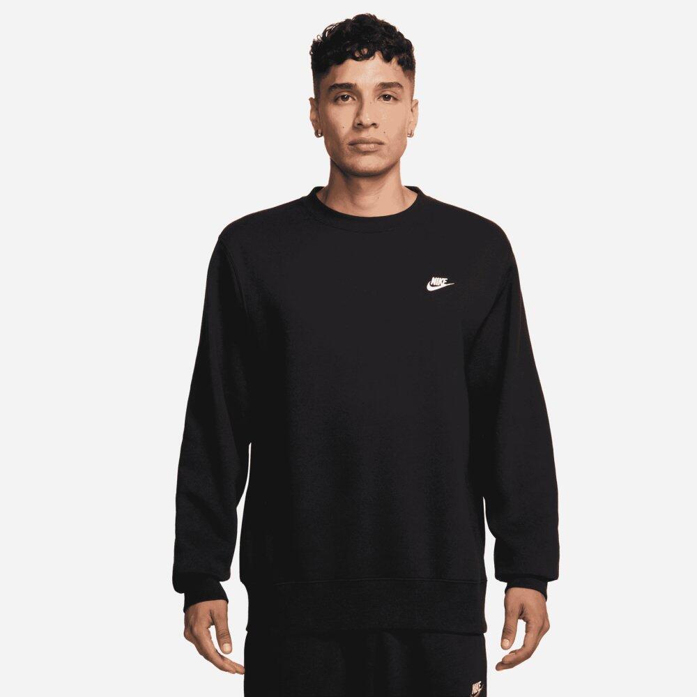 Felpa girocollo uomo ( fleece) nike nero 3/6