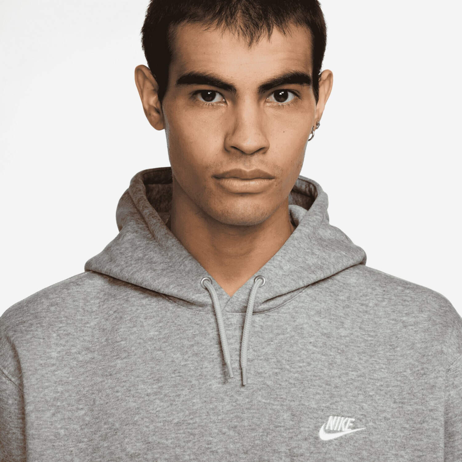Felpa con cappuccio uomo ( fleece) nike grigio 3/6