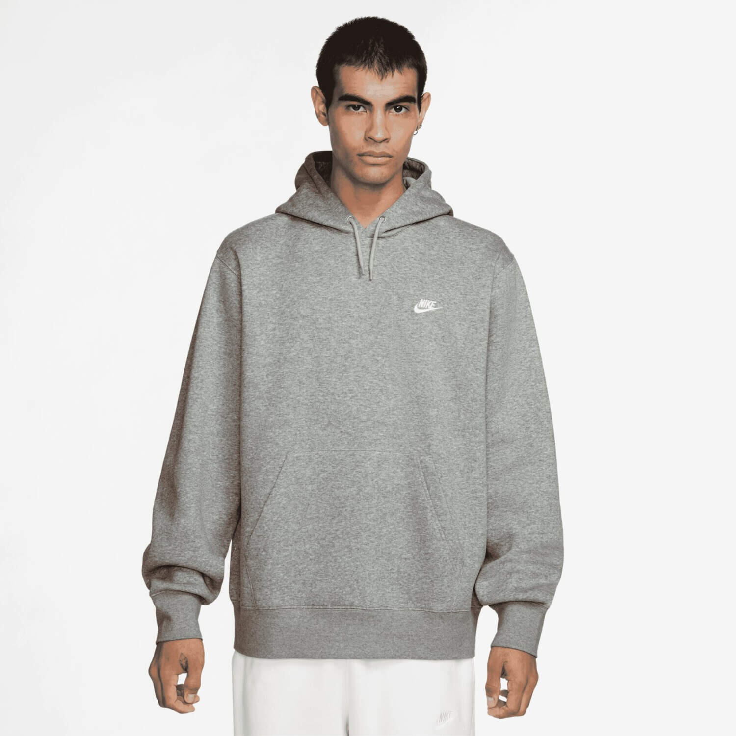 Felpa con cappuccio uomo ( fleece) nike grigio 4/6