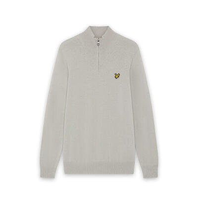 Katoenen merinowollen trui met een kwart rits lyle & scott