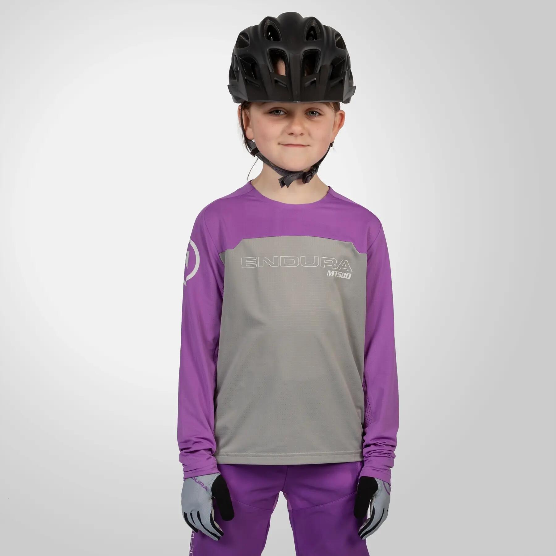 Endura MT500 Burner Camisola de manga comprida para criança roxa 2/4
