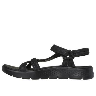 Platte sandalen dames skechers zwart