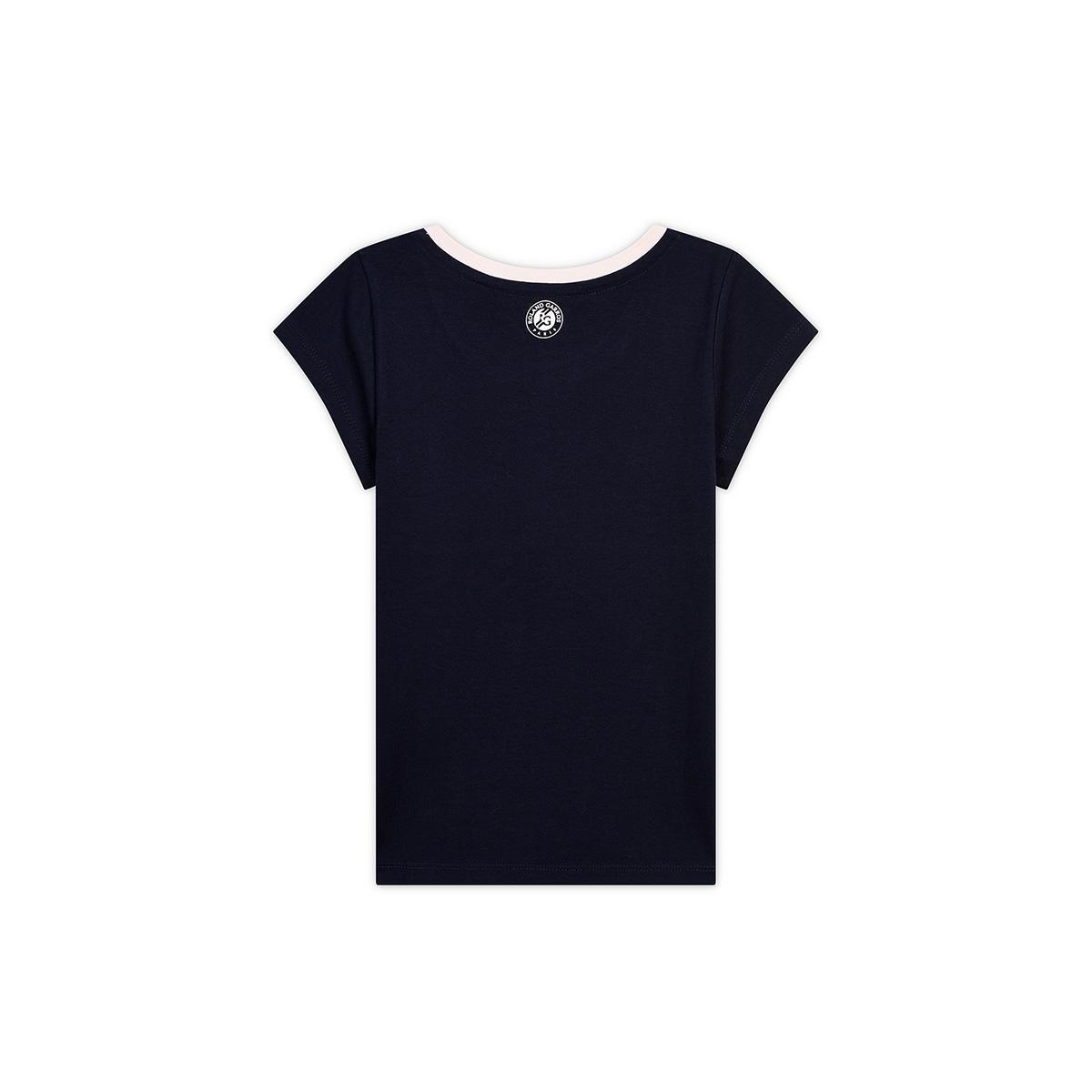 T-shirt col rond Color Block Roland-Garros fille - rose et marine 2/2