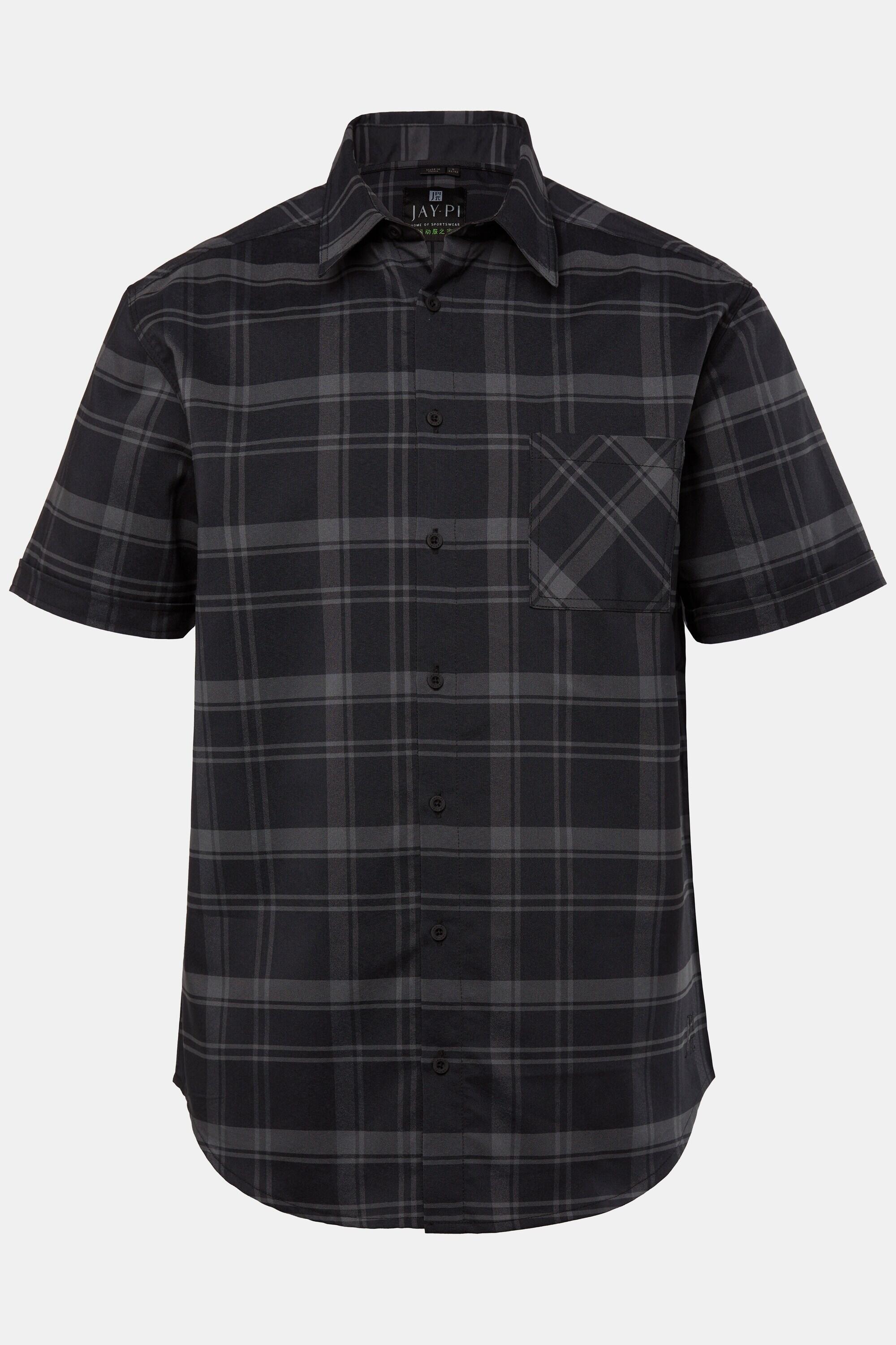 Heren Ruitenshirt FLEXNAMIC® outdoor halflange mouwen modern Fit QuickDry 3/4
