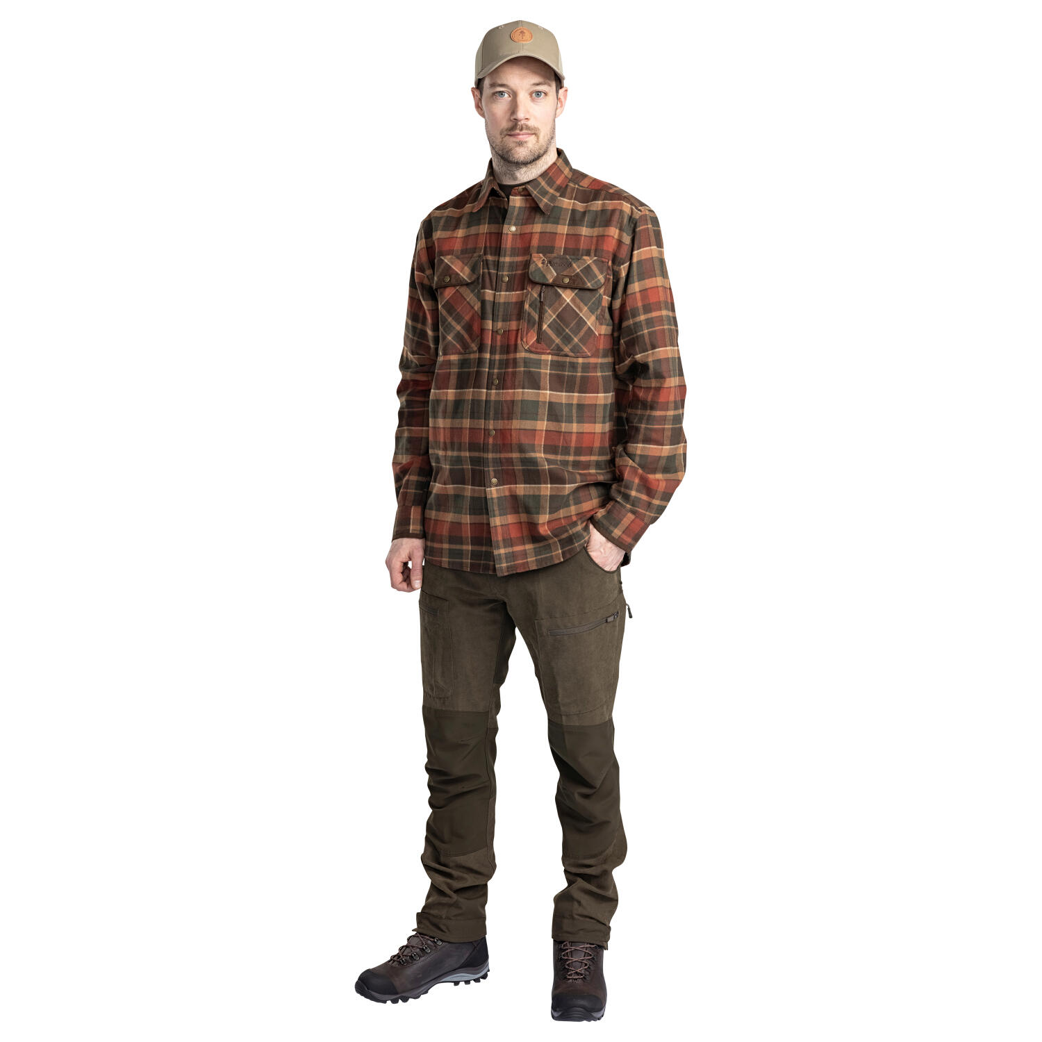 Pinewood Prestwick Exclusive Shirt Herren (D.Green/Terracotta) Größe 5XL 3/5