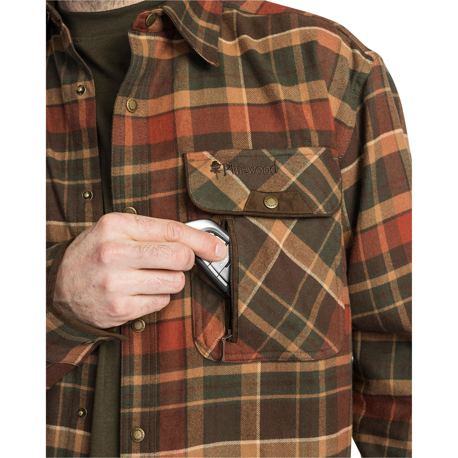 Pinewood Prestwick Exclusive Shirt Herren (D.Green/Terracotta) Größe 5XL 5/5
