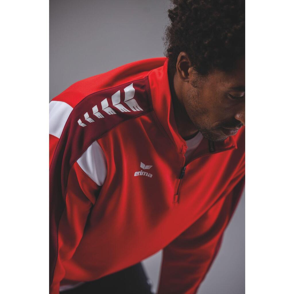 Erima Celebration 125 Training Top - Red, Interlock, Short Sleeve, Zip