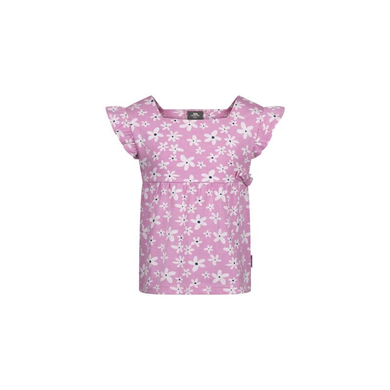Tricou damă imprimat all-over cu decolteu pătrat și fundă