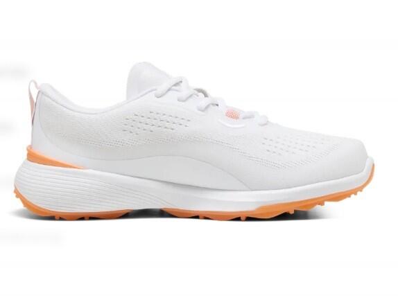 Calçado de golfe Puma Gruve Sport feminino, branco e laranja 4/6