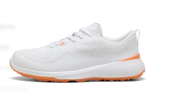 Chaussures de golf Puma Gruve Sport pour femmes, blanches et oranges