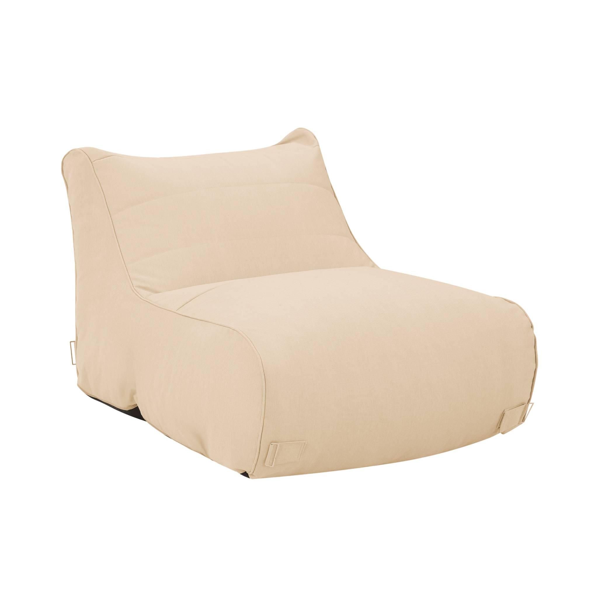 Puff de exterior en olefina, set de 2, Beige 5/5
