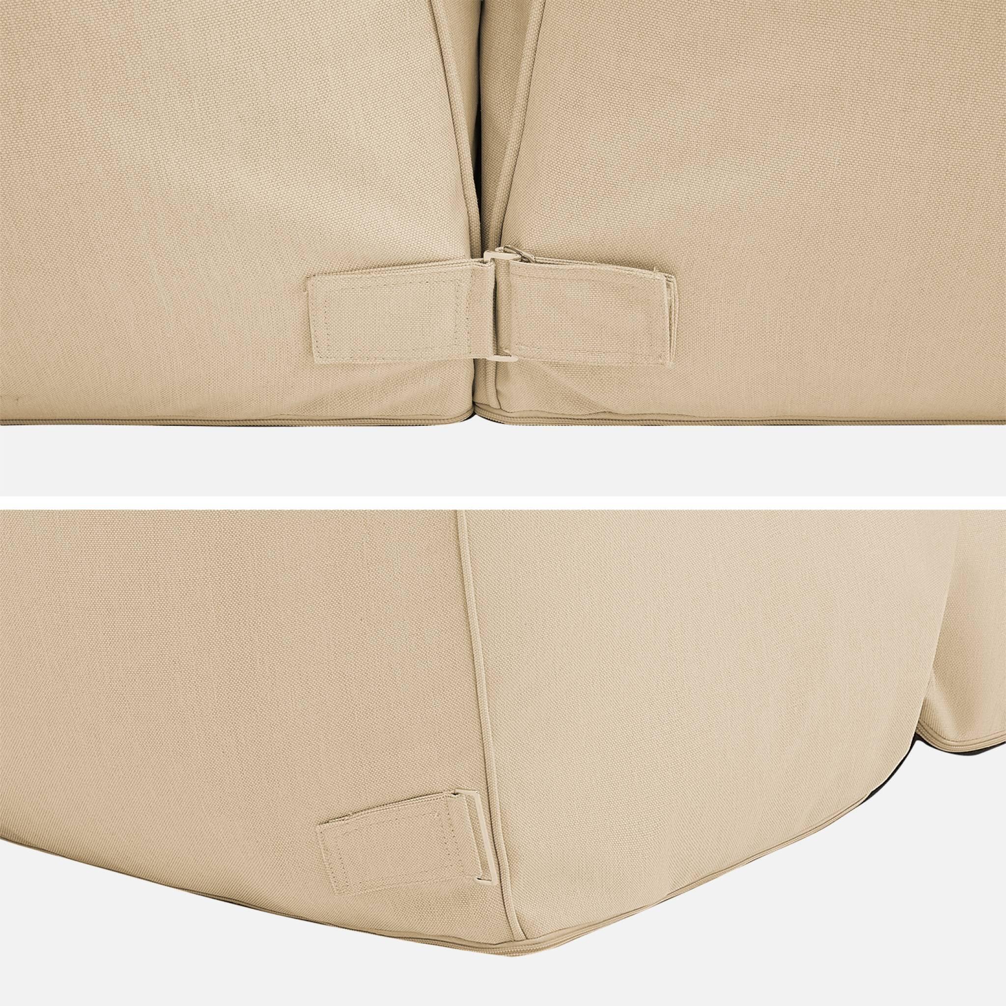 Puff de exterior en olefina, set de 4, Beige 5/5