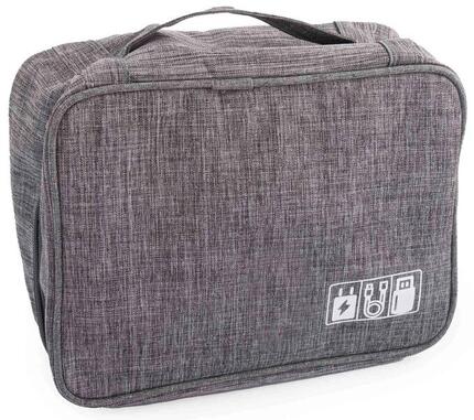 Organizer podróżny na elektronikę i kable Travel Organizer, szary, 25 x 20 cm
