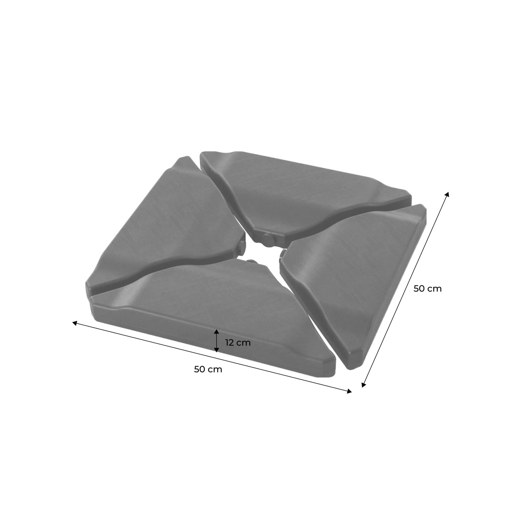 Base para guarda-sol, set de 4 placas, Antracite 3/3