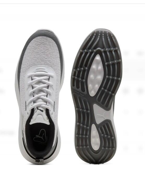 Chaussures de golf Puma Gruve Sport pour hommes, blanches et grises 3/6