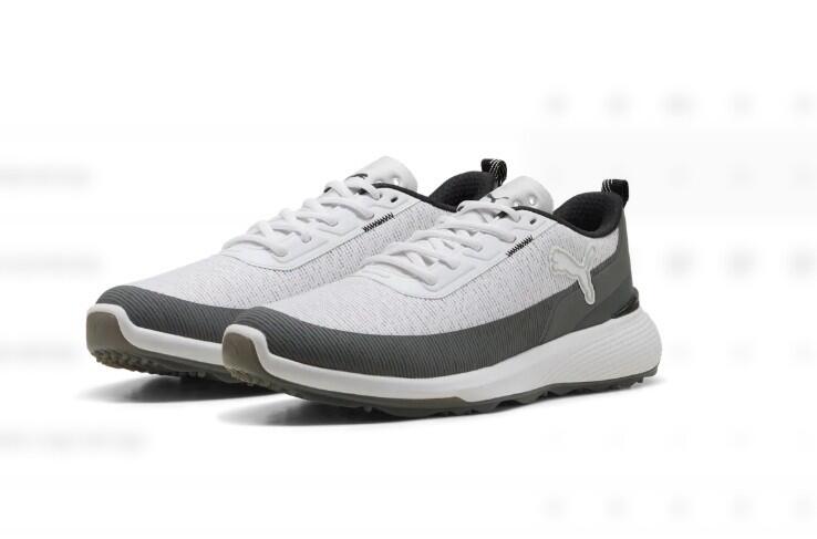 Chaussures de golf Puma Gruve Sport pour hommes, blanches et grises 2/6