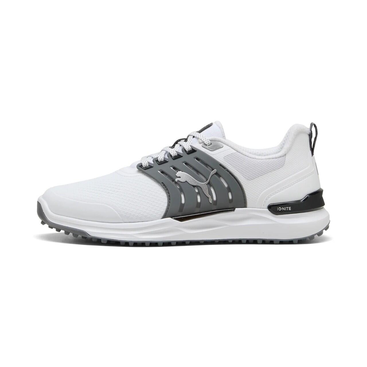 Chaussures de golf pour homme Puma IGNITE Elevate 2, blanches et grises 1/5