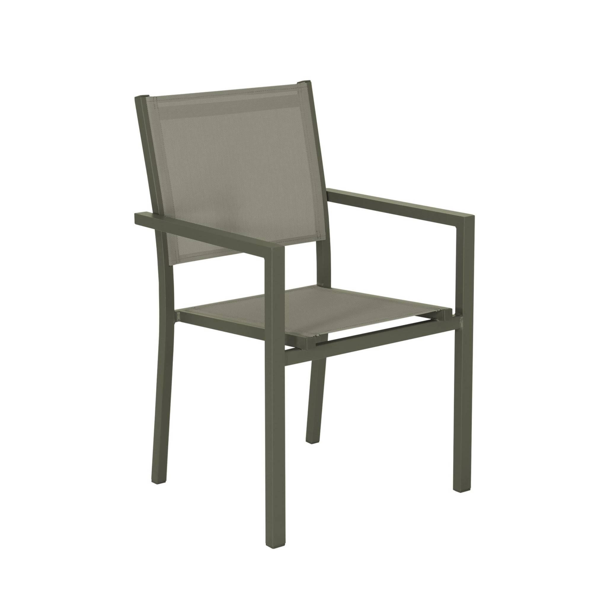Mesa de jardín de aluminio con 6 sillas de textileno, Verde kaki 5/5