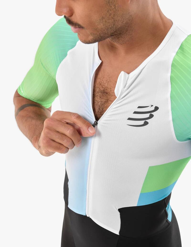 Trifonction Triathlon Homme Compressport Stream SS Trisuit 3/4