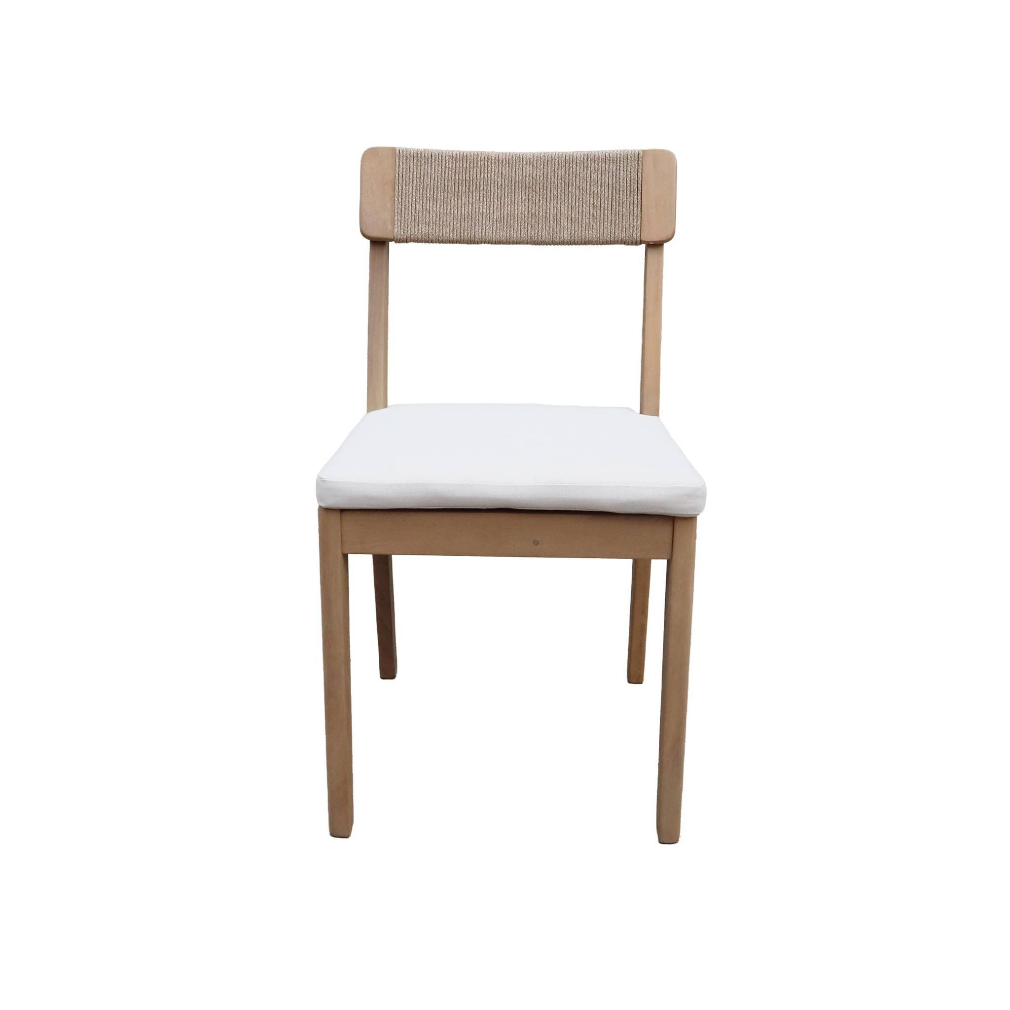 Set de 2 sillas de jardín de acacia y cuerda , Natural 5/5