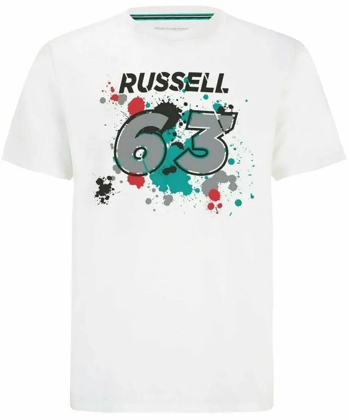 T-shirt homme Mercedes AMG Petronas F1 George Russell #63 Blanc 1/1