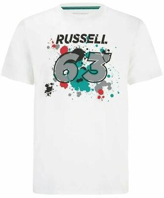 Mercedes heren f1 george russell #63 t-shirt wit