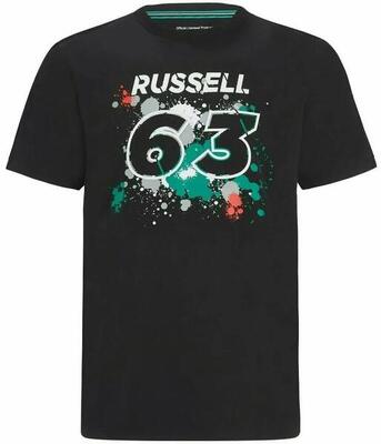 T-shirt mercedes-amg petronas f1 george russell #63 - heren, zwart
