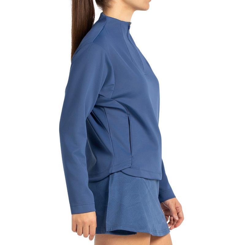 Sweatshirt Bullpadel Culle bleu S - col zippé, manches longues. 2/5