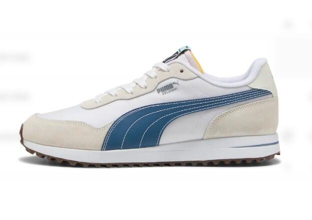 Chaussures de golf pour homme Puma Helsinki G, beige et bleu 1/6