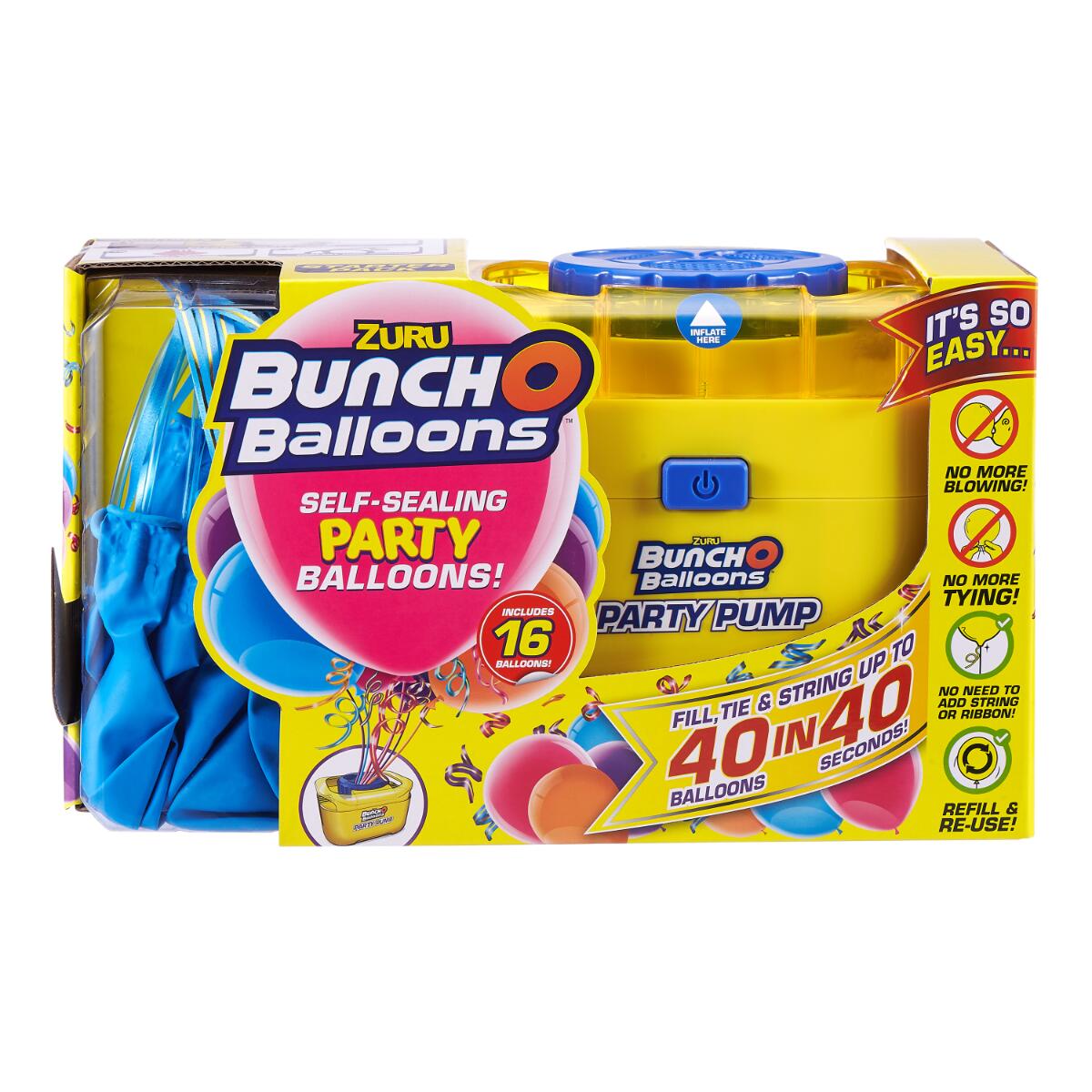 Bunch O Balloons Kit - 16 baloane albastre cu pompă electrică