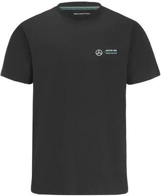Mercedes heren f1 klein logo t-shirt zwart