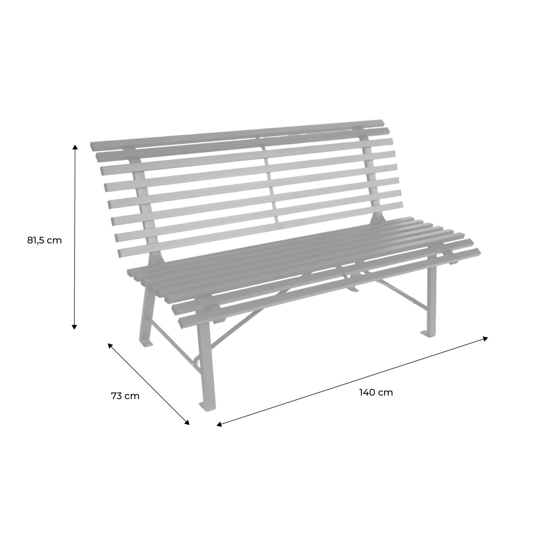 Banco de jardim de aço, 2 lugares, Antracite 4/5