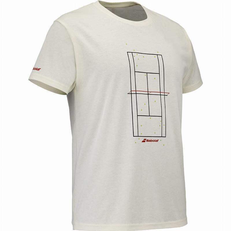 Camiseta Babolat Exercise Message Crema 2/5