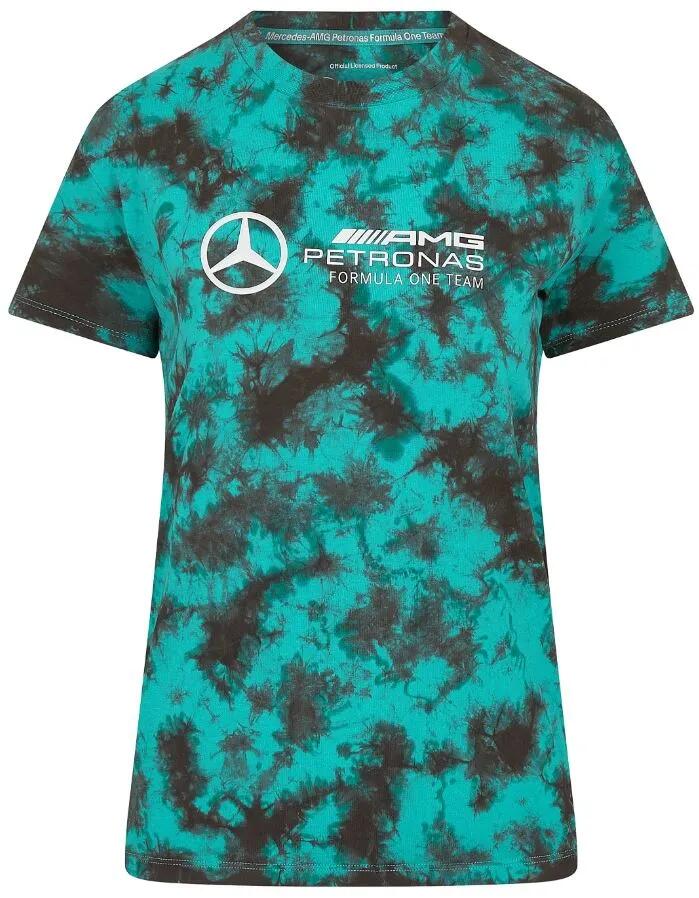 Tricou damă Mercedes-AMG Petronas F1 tie-dye multicolor verde