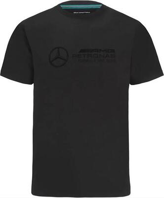 Mercedes-amg petronas f1 heren t-shirt zwart - groot teamlogo