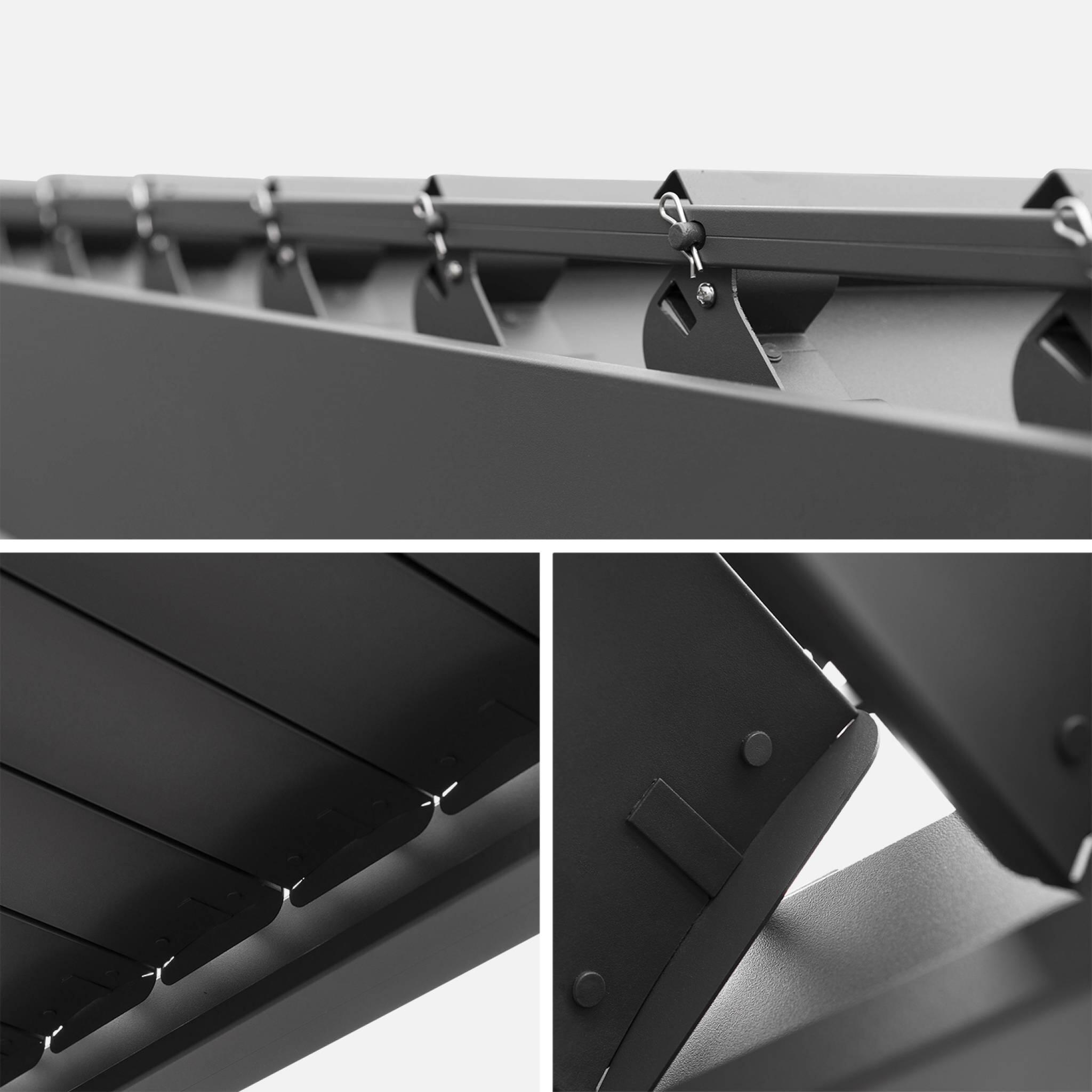 Pérgola bioclimática de aluminio 3x4m + 1 persiana 1m+ 1 persiana 1.3m, 5/5