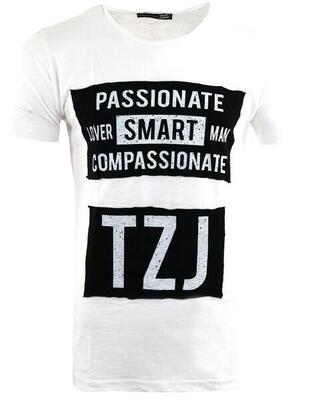 Tazzio heren t-shirt ss met print wit