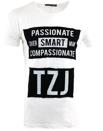 T-shirt homme Tazzio manches courtes imprimé blanc