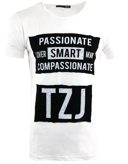 T-shirt homme Tazzio manches courtes imprimé blanc