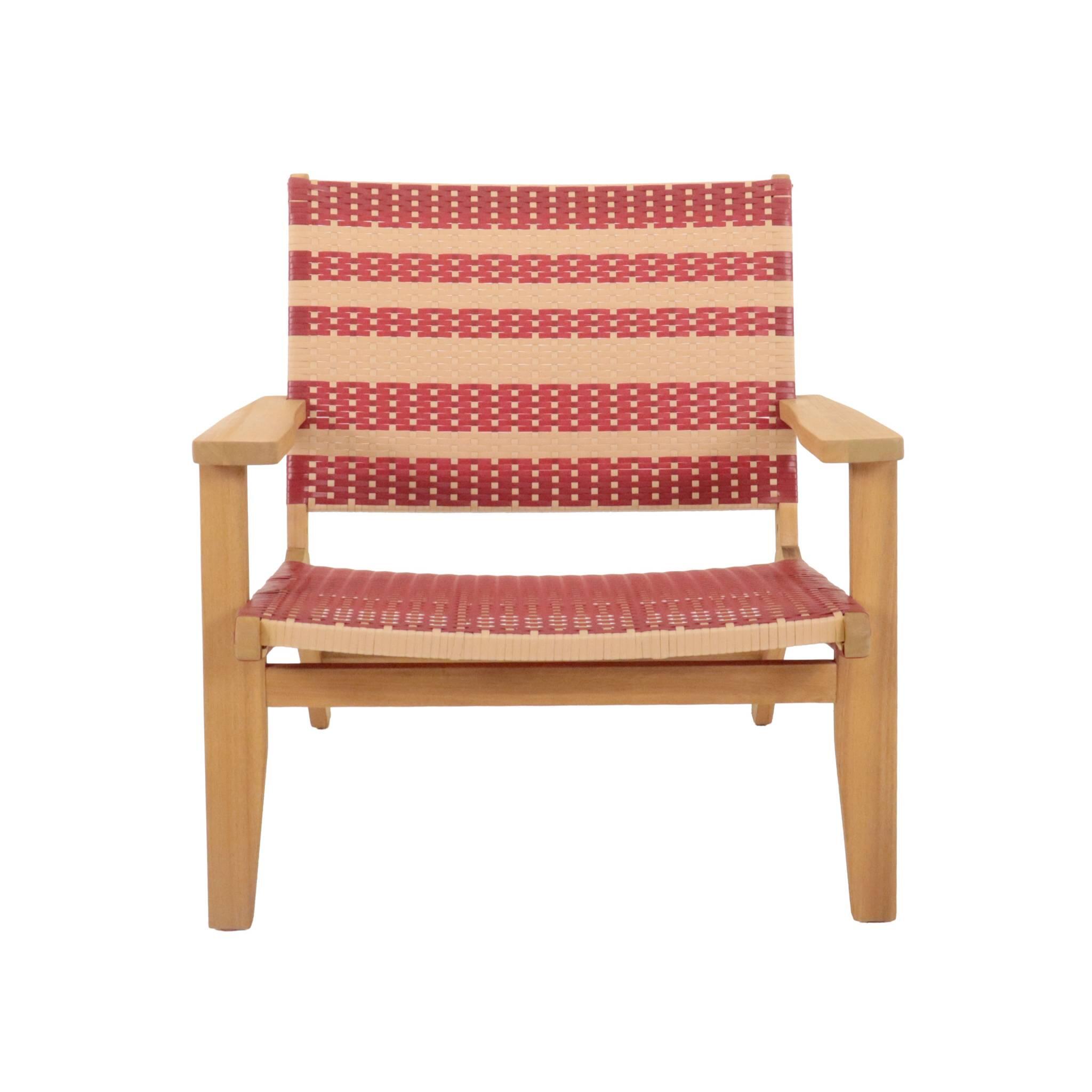 Sillón de jardín de madera de acacia y resina, Terracota 2/5