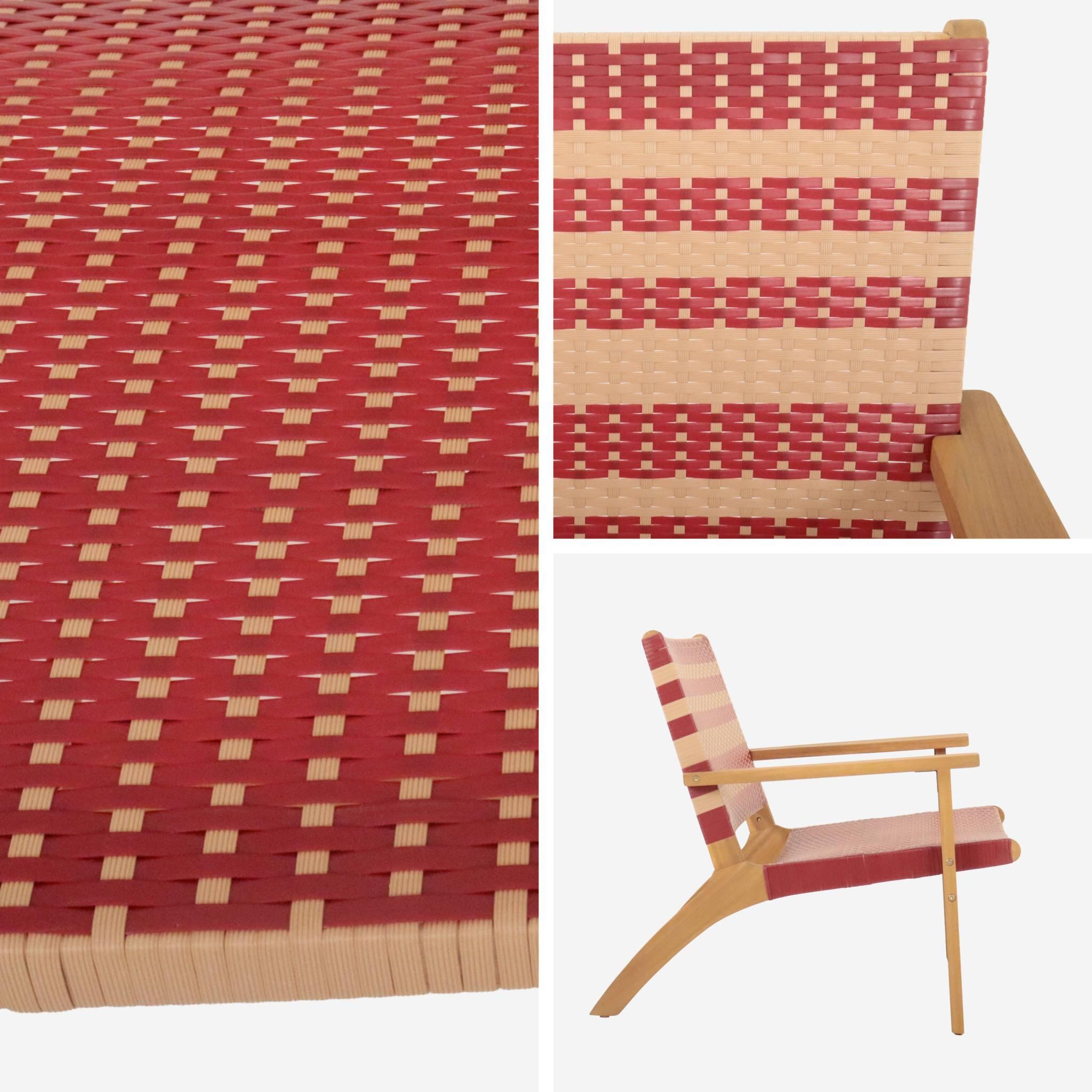 Sillón de jardín de madera de acacia y resina, Terracota 5/5