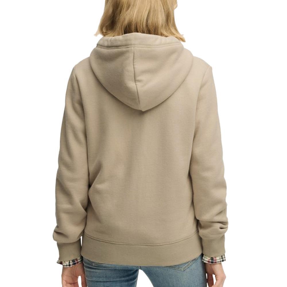 Sudadera con Capucha y Cremallera Superdry Essential Logo para Mujer Color Topo 2/2