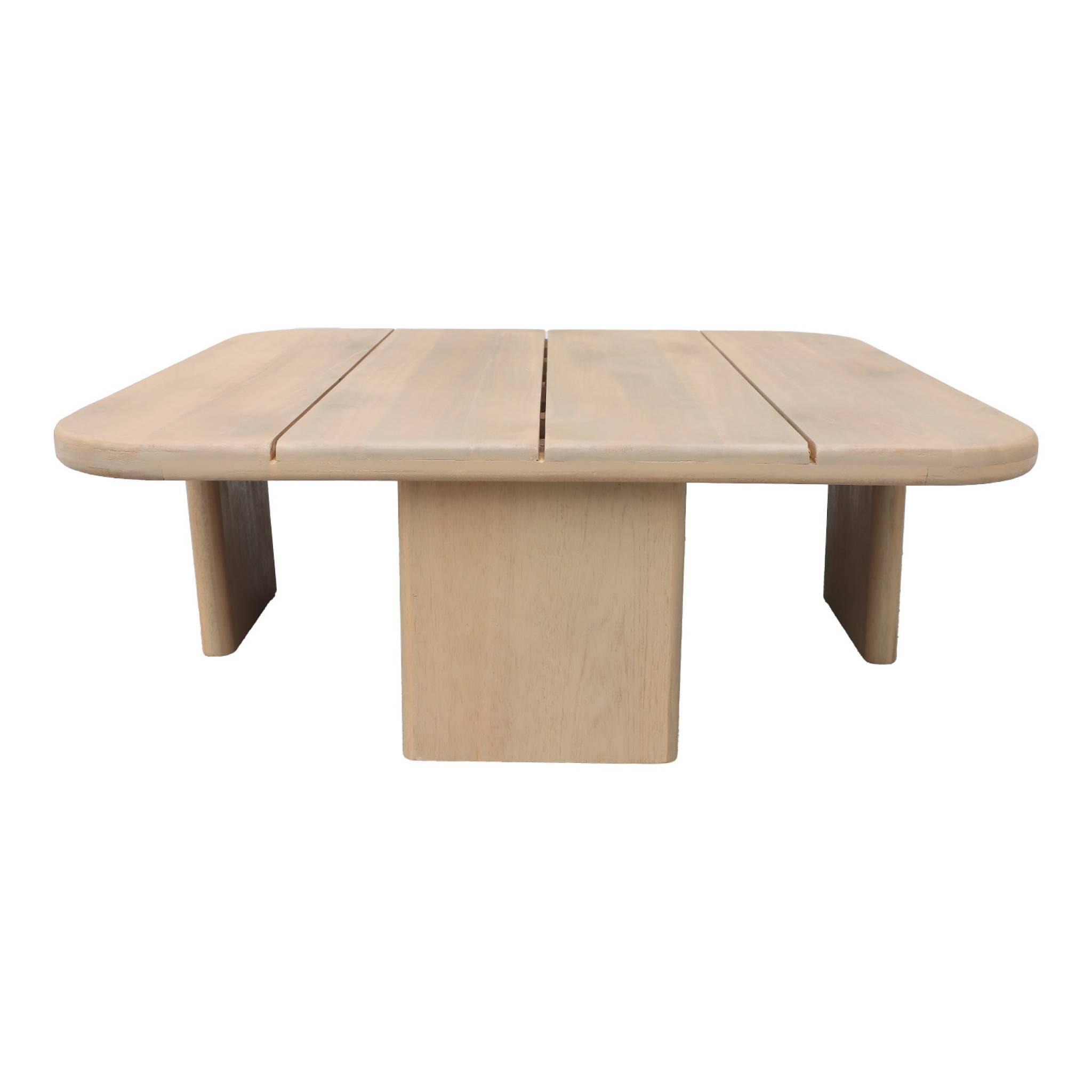 Mesa de centro de jardim quadrada em madeira de acácia, 70 cm, Natural 2/3