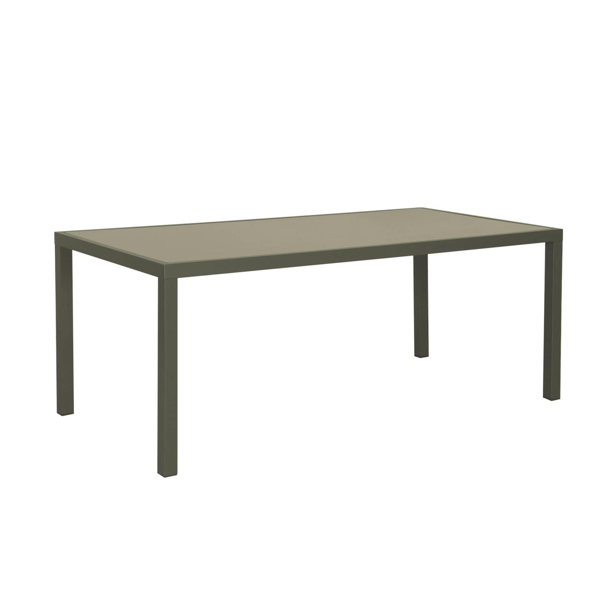 Conjunto mesa de jardín de aluminio y de textileno, 8 sillas , Verde kaki 3/5